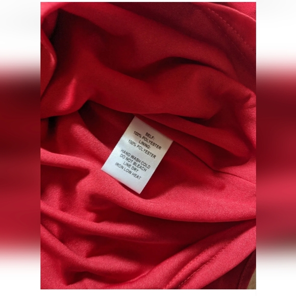 LULU'S Charm In Arm Bright Red Flutter Sleeve & Hem Sheath Dress Button Close XS - Picture 9 of 12